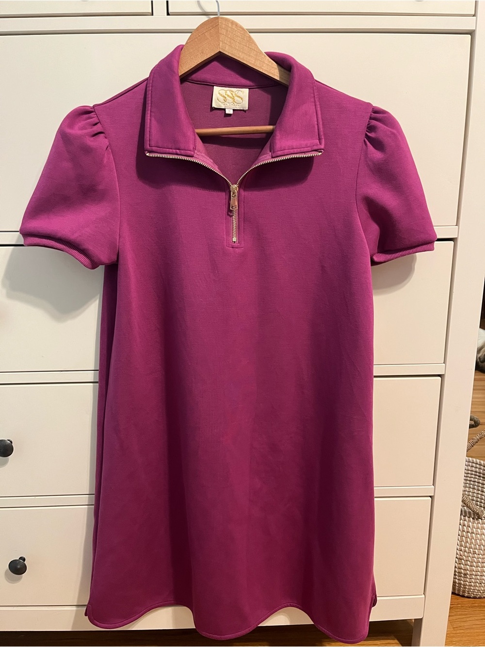 SSYS Half-Zip Puff Sleeve Dress